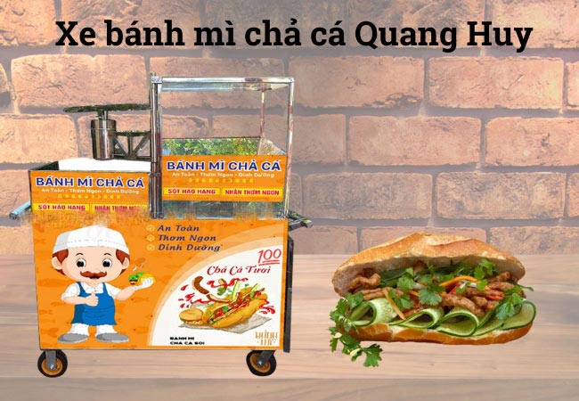 Xe bánh mì chả cá Quang Huy