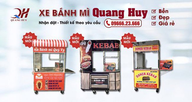 Xe đẩy bánh mì Quang Huy